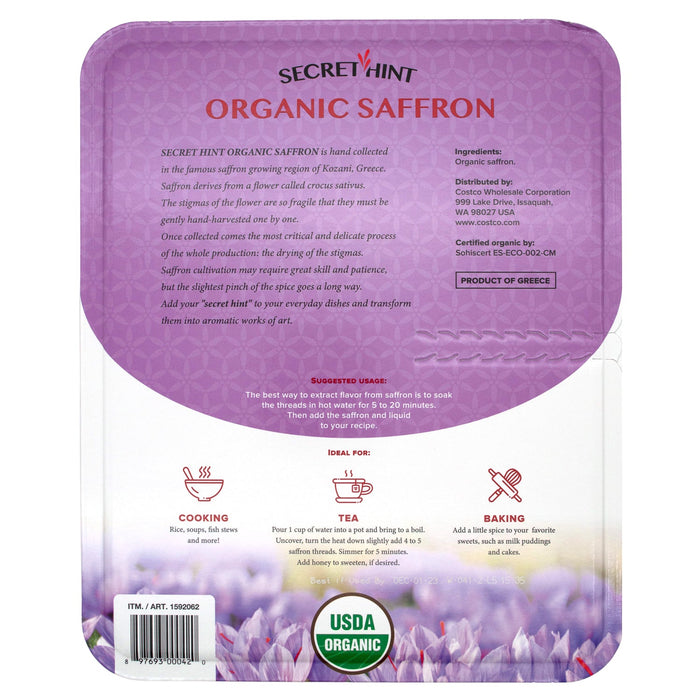 Secret Hint Organic Saffron Secret Hint