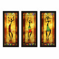 Set of 3 Textured UV Framed Painting - Chirukaanuka
