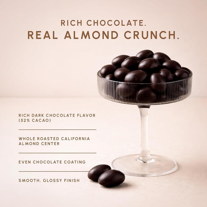Snackathon 52% Dark Chocolate Covered Almonds, 17.6 oz Resealable Bag Snackathon Foods