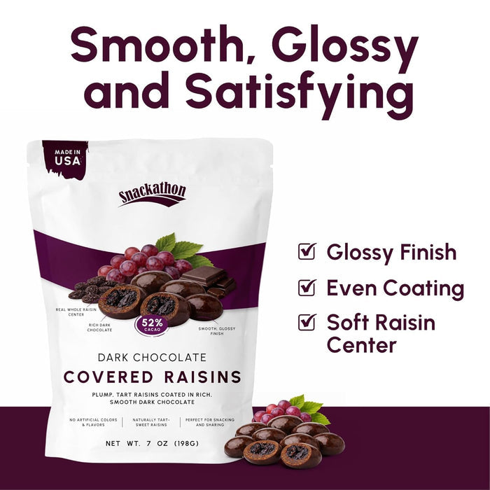 Snackathon 52% Dark Chocolate Covered Raisins Snackathon Foods