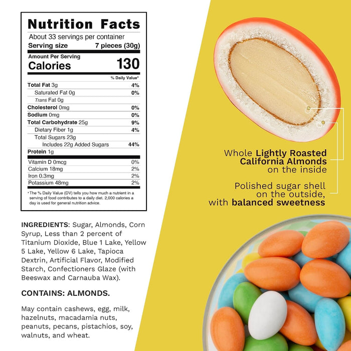 Snackathon Jordan Almonds, Assorted Pastel Candy-Coated Almonds Snackathon