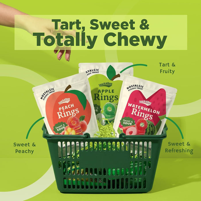 Snackathon Green Apple Rings Gummy Candy Snackathon