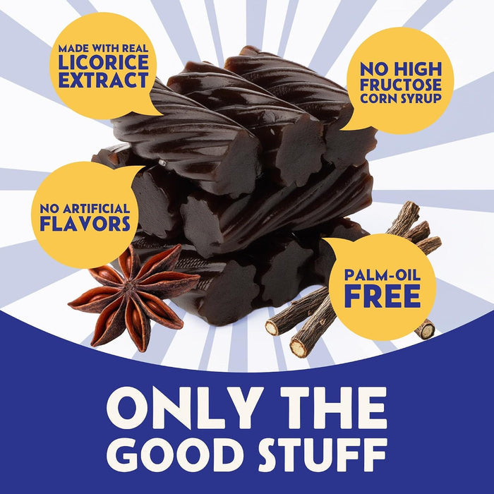 Snackathon Australian Licorice Candy, Natural Black Twists Snackathon