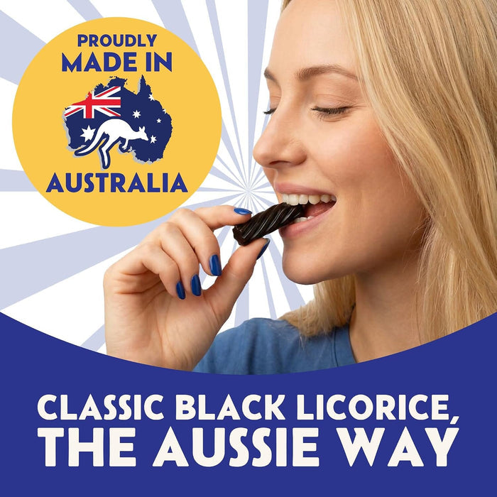 Snackathon Australian Licorice Candy, Natural Black Twists Snackathon