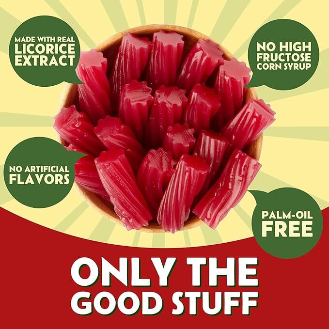 Snackathon Australian Licorice Candy, Natural Strawberry Twists, Resealable Bag, Soft & Chewy Classic Gourmet Licorice for Parties, Snacking & Candy Bowls, Made in Australia Snackathon