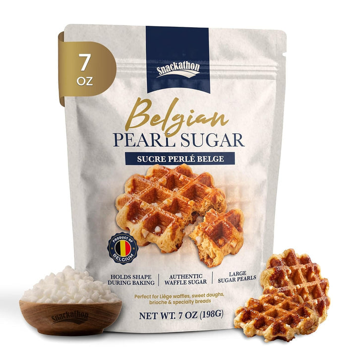 Snackathon Belgian Pearl Sugar, Large Pearl Sugar for Baking Snackathon Belgian Pearl Sugar 7 Ounce