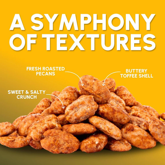 Snackathon Butter Toffee Pecans, Gourmet Glazed Pecans in Resealable Bag, All-Natural Sweet & Crunchy Toffee Coated Snack, Made in USA, Great for Gifting & Charcuterie Boards Snackathon Foods