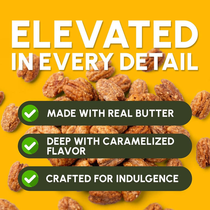 Snackathon Butter Toffee Pecans, Gourmet Glazed Pecans in Resealable Bag, All-Natural Sweet & Crunchy Toffee Coated Snack, Made in USA, Great for Gifting & Charcuterie Boards Snackathon Foods
