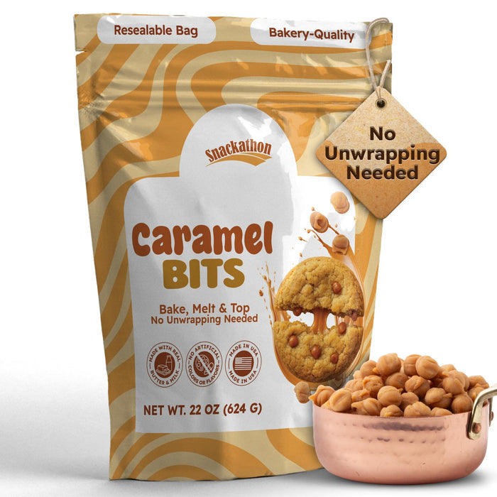 Snackathon Caramel Bits - Buttery Baking Caramel Chips, Various Sizes Snackathon 22 Ounce
