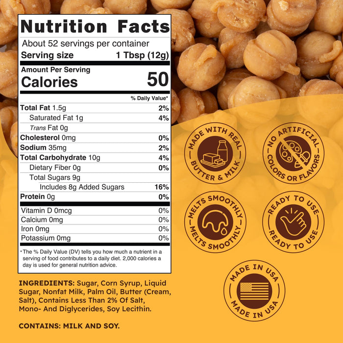 Snackathon Caramel Bits - Buttery Baking Caramel Chips, Various Sizes Snackathon