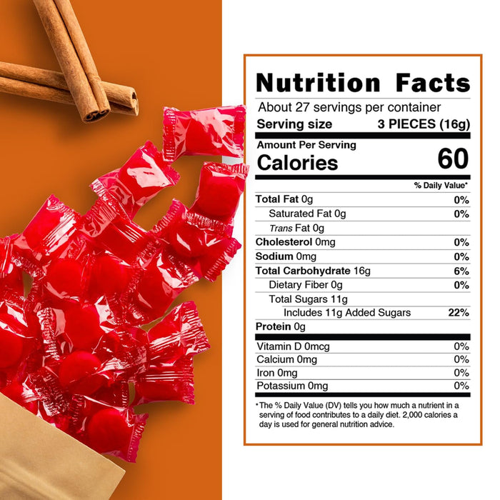 Snackathon Cinnamon Starlight Candy – Individually Wrapped Discs (1LB, 2LB, 4LB) Snackathon