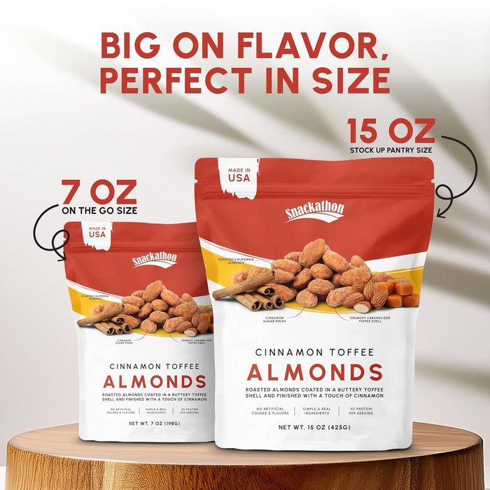 Snackathon Cinnamon Toffee Almonds, Resealable Bag Snackathon