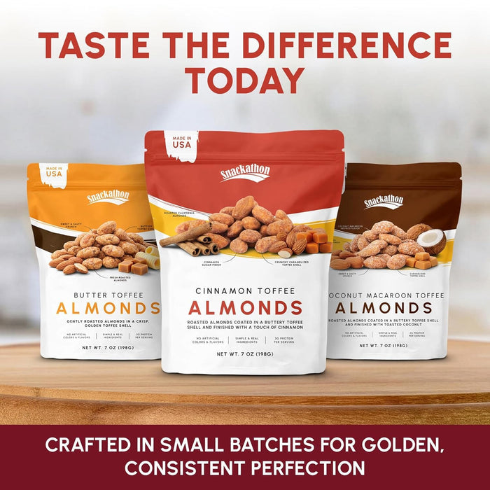 Snackathon Cinnamon Toffee Almonds, Resealable Bag Snackathon