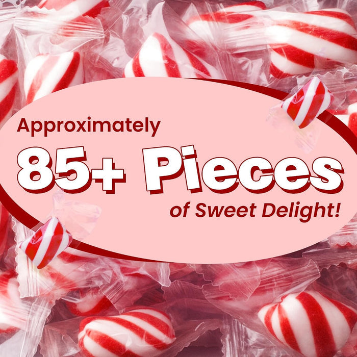 Snackathon Classic Red & White Peppermint Twists Hard Candy, 1 Pound Snackathon