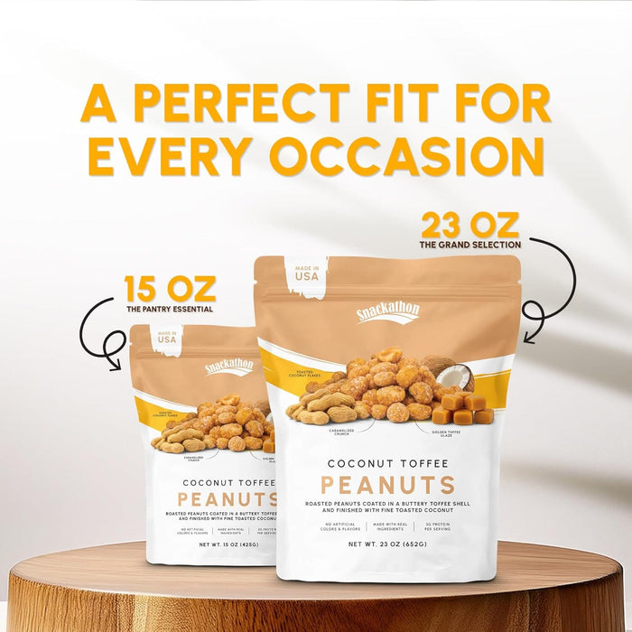 Snackathon Coconut Toffee Peanuts,Resealable Bag Snackathon
