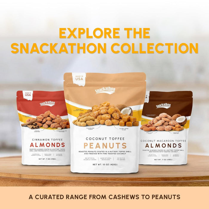 Snackathon Coconut Toffee Peanuts,Resealable Bag Snackathon