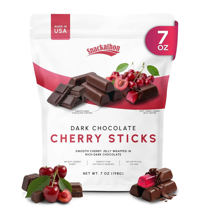 Snackathon Dark Chocolate Cherry Sticks, Resealable Bag Snackathon 7 Ounce