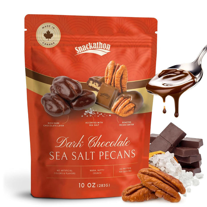 Snackathon Dark Chocolate Covered Pecans with Sea Salt Snackathon Dark Chocolate Sea Salt 10 Ounce
