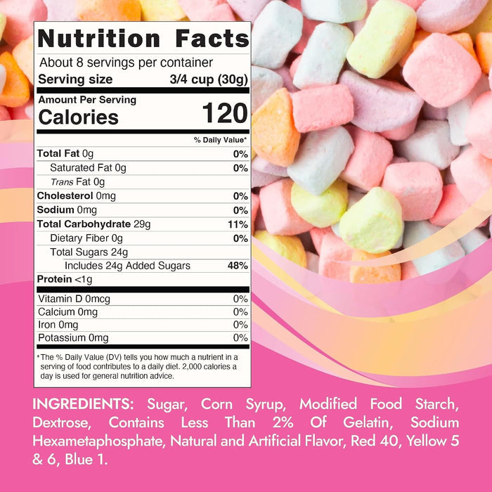 Snackathon Dehydrated Cereal Marshmallows, Assorted Rainbow Mini Bitss Snackathon