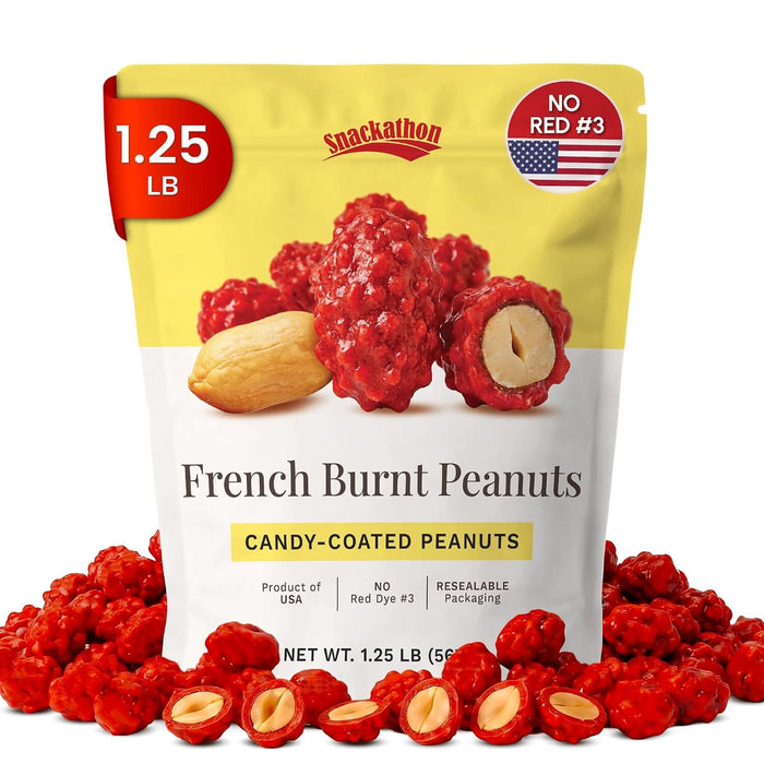 Snackathon French Burnt Peanuts, Classic Red Candy Coated Peanuts Snackathon French Burnt Peanuts 1.25 Pound