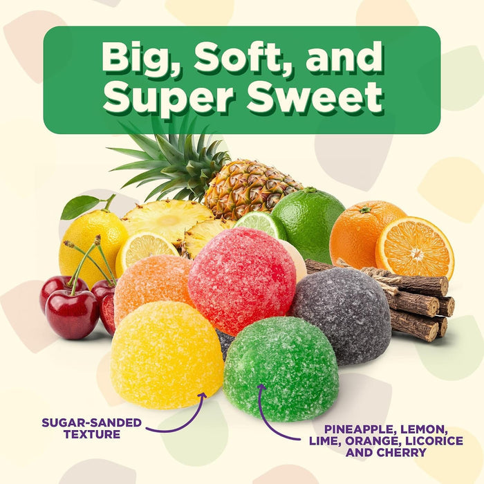 Snackathon Giant Gum Drops Candy, Jumbo Soft & Chewy Jelly Gumdrops Snackathon