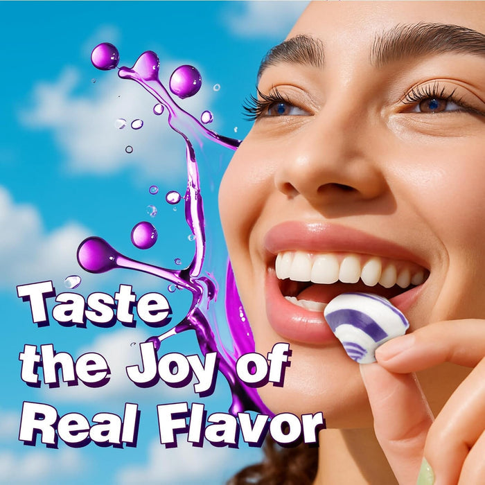 Snackathon Grape Mint Twist Hard Candy – Purple & White Swirl Candies, 1 lb Bulk Bag Snackathon Foods
