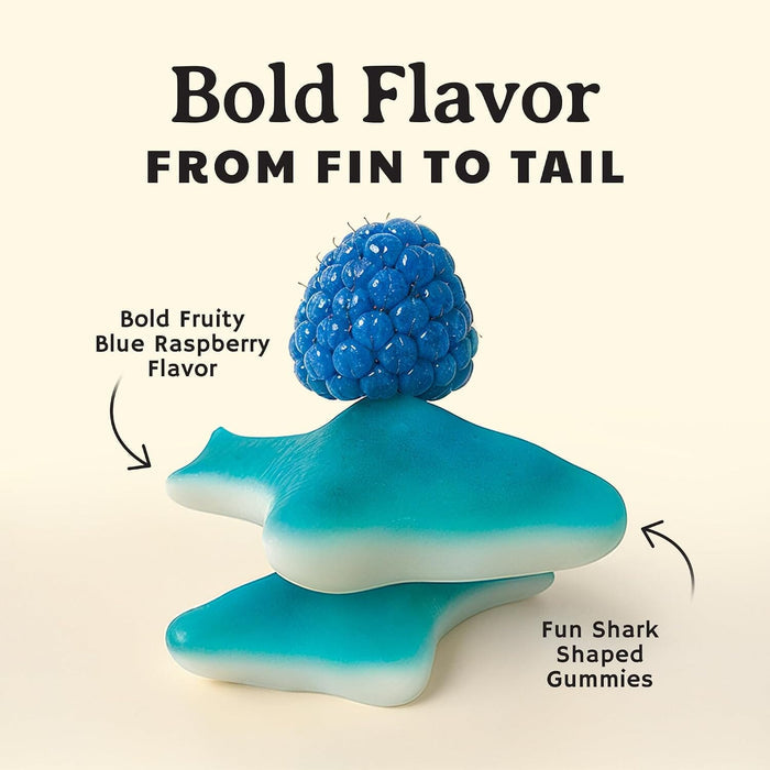 Snackathon Gummy Sharks Candy, Soft & Chewy Blue Raspberry Gummies Snackathon