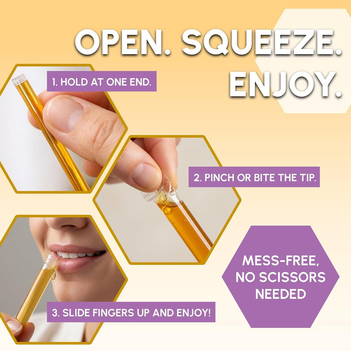 Snackathon Honey Sticks, Blackberry Blossom Pure Honey, Made in USA Snackathon