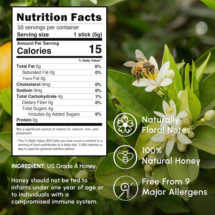 Snackathon Honey Sticks, Orange Blossom Pure Honey, Made in USA Snackathon