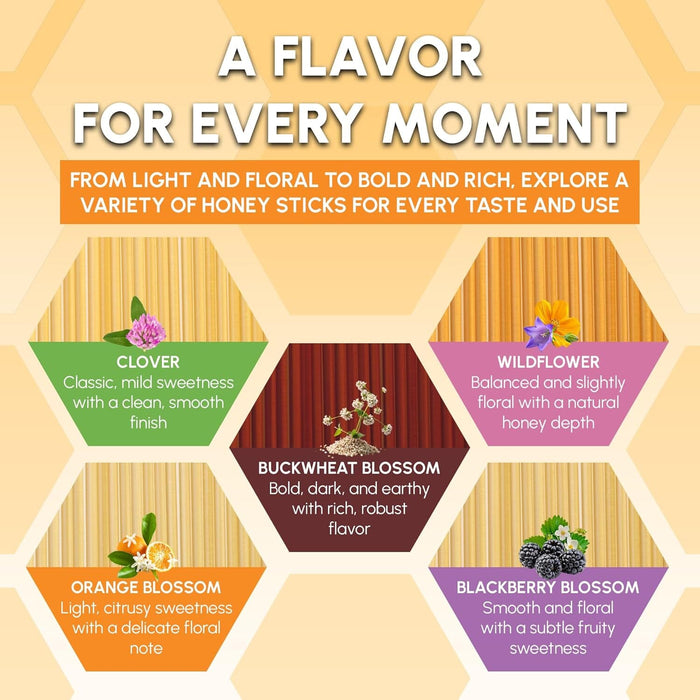 Snackathon Honey Sticks, Orange Blossom Pure Honey, Made in USA Snackathon