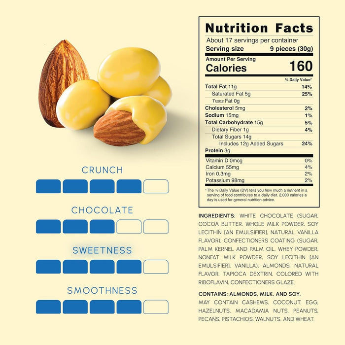 Snackathon Lemon Creme White Chocolate Covered Almonds, 17.6 oz Resealable Bag Snackathon Foods