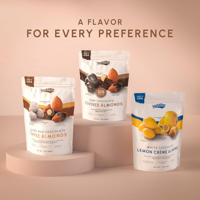 Snackathon Lemon Creme White Chocolate Covered Almonds, 17.6 oz Resealable Bag Snackathon Foods