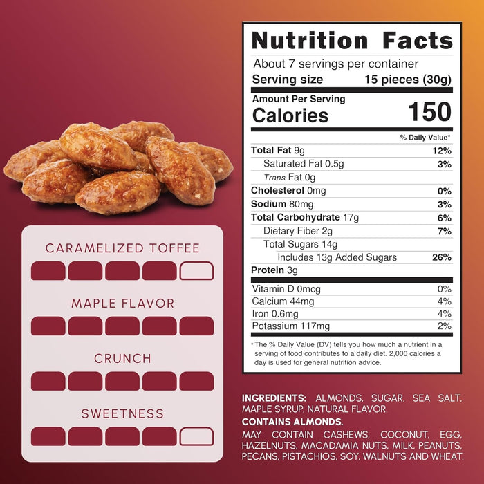 Snackathon Maple Toffee Almonds, Resealable Bag Snackathon