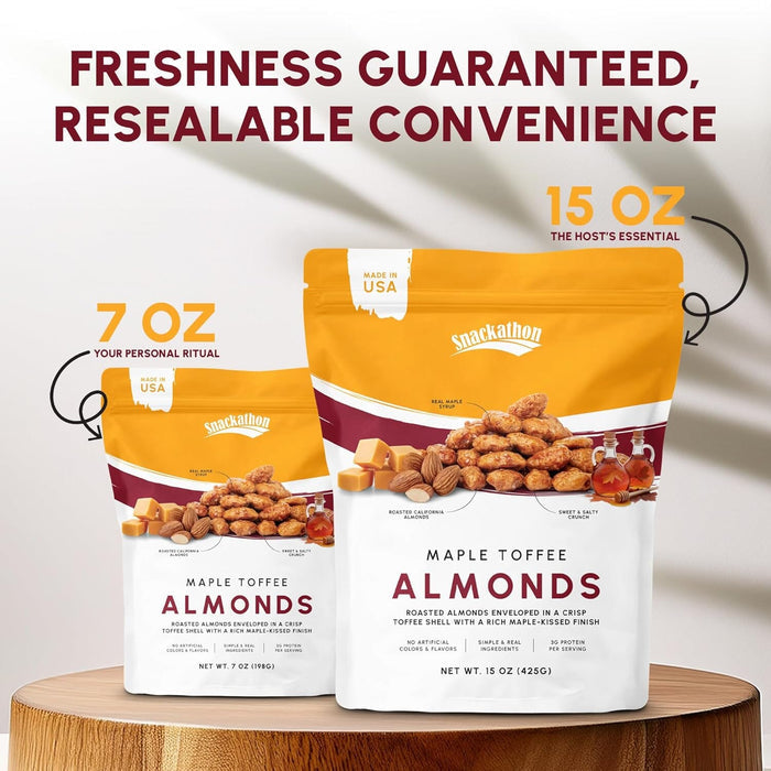 Snackathon Maple Toffee Almonds, Resealable Bag Snackathon