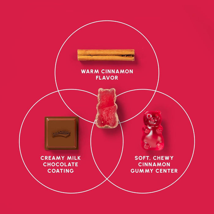 Snackathon Milk Chocolate Cinnamon Gummy Bears – Sweet & Spicy Gourmet Candy Snackathon