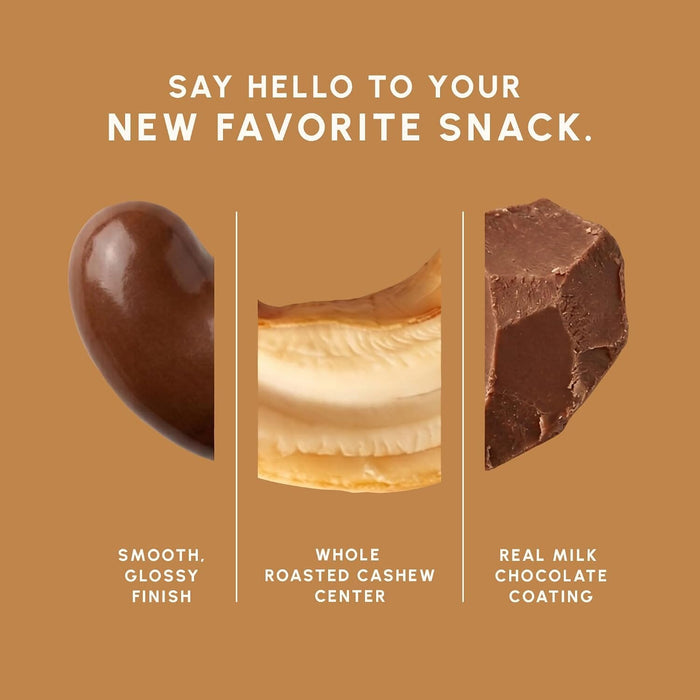 Snackathon Milk Chocolate Covered Cashews, Resealable Bag Snackathon