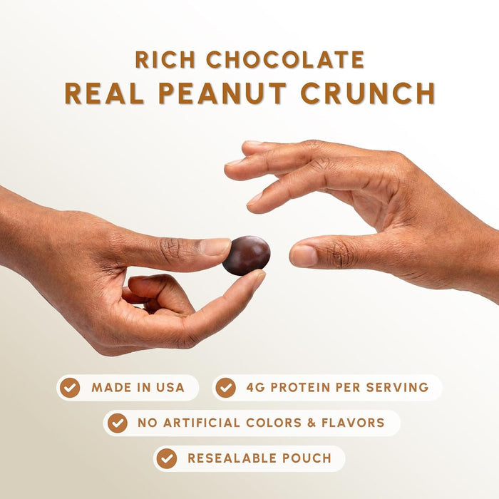 Snackathon Milk Chocolate Covered Peanuts, Gourmet Chocolate Peanuts Crunchy & Creamy Chocolate Coated Peanuts, Resealable Bag, Chocolate Nuts for Snacking, Gifting, Bridge Mix, Made in USA Snackathon