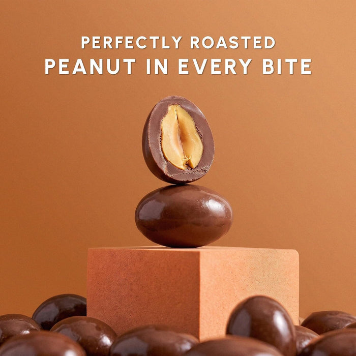 Snackathon Milk Chocolate Covered Peanuts, Gourmet Chocolate Peanuts Crunchy & Creamy Chocolate Coated Peanuts, Resealable Bag, Chocolate Nuts for Snacking, Gifting, Bridge Mix, Made in USA Snackathon