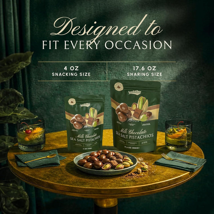 Snackathon Milk Chocolate Covered Pistachios with Sea Salt Snacks Snackathon Foods