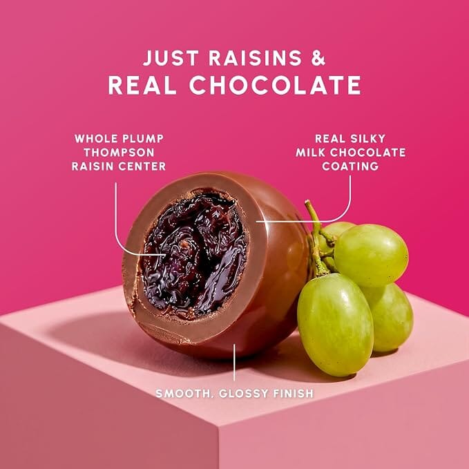 Snackathon Milk Chocolate Covered Raisins, Chewy Thompson Milk Chocolate Coated Raisins Snackathon Foods