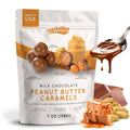 Snackathon Milk Chocolate Peanut Butter Caramels – Chewy Gourmet Candy Snackathon Foods 7 Oz Bag