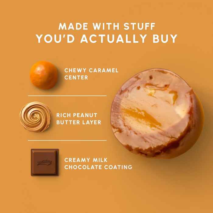 Snackathon Milk Chocolate Peanut Butter Caramels – Chewy Gourmet Candy Snackathon Foods