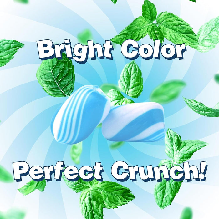 Snackathon Cylinder-Shaped Twists Hard Candy, Bulk Individually Wrapped, Blue & White Peppermint Twists, 1 Pound Snackathon