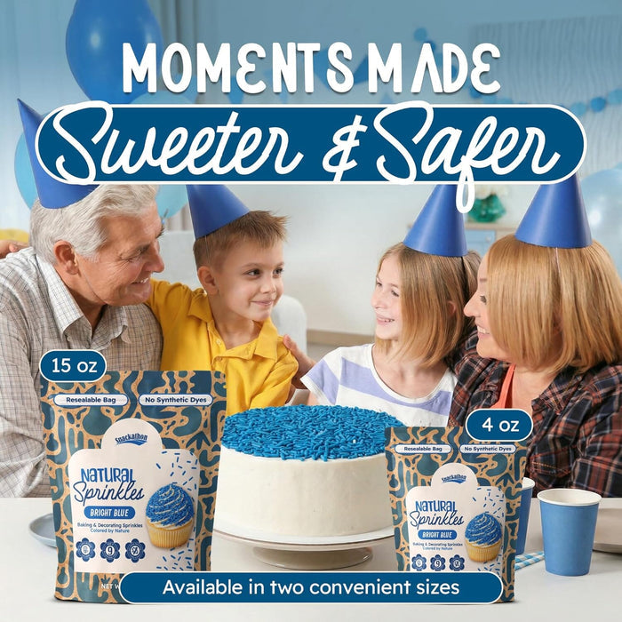 Snackathon Natural Dye-Free Blue Sprinkles for Baking & Decorating (Jimmies) Snackathon