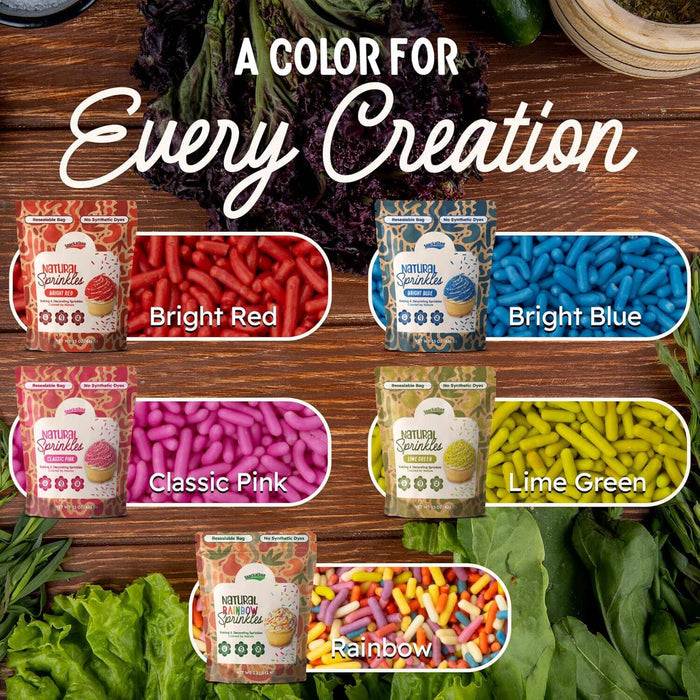 Snackathon Natural Dye-Free Green Sprinkles for Baking & Decorating (Jimmies) Snackathon