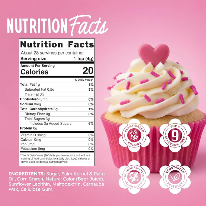 Snackathon Natural Sprinkles for Baking & Decorating, Dye-Free Pink Sprinkles, 15 oz Bulk Jimmies in Resealable Bag - Naturally Colored, No Artificial Dyes, Gluten-free for Cakes, Ice Cream & Desserts Snackathon