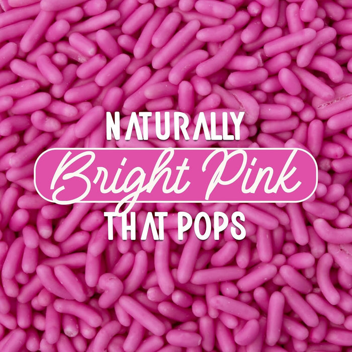 Snackathon Natural Sprinkles for Baking & Decorating, Dye-Free Pink Sprinkles, 15 oz Bulk Jimmies in Resealable Bag - Naturally Colored, No Artificial Dyes, Gluten-free for Cakes, Ice Cream & Desserts Snackathon