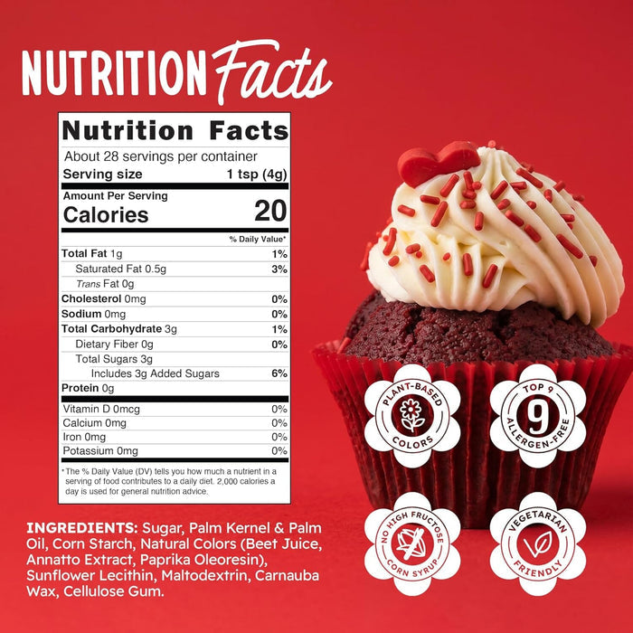 Snackathon Natural Dye-Free Red Sprinkles for Baking & Decorating (Jimmies) Snackathon