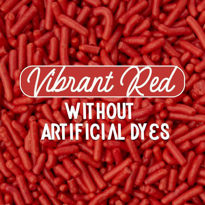 Snackathon Natural Dye-Free Red Sprinkles for Baking & Decorating (Jimmies) Snackathon