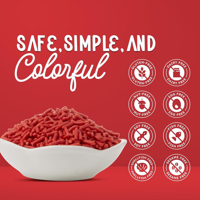 Snackathon Natural Dye-Free Red Sprinkles for Baking & Decorating (Jimmies) Snackathon
